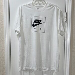Nike Men's Dri-Fit White Tee with Black Logo